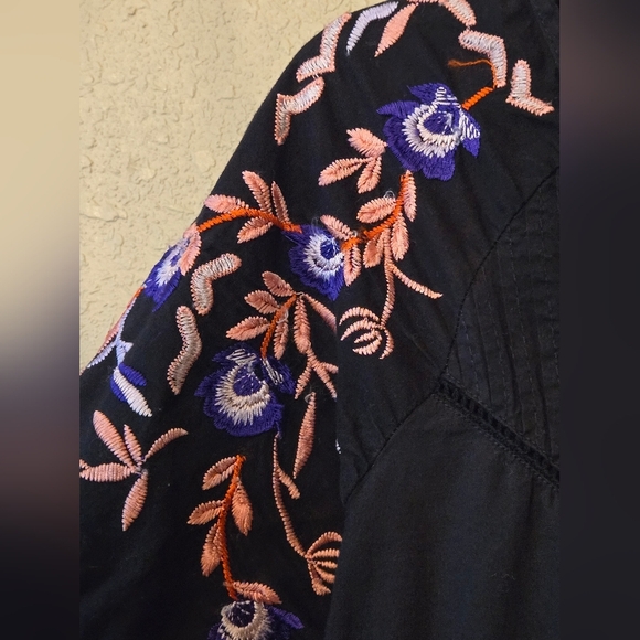 FREE PEOPLE Oversized PAVLO Boho EMBROIDERED DRESS Sz Medium - Picture 10 of 13